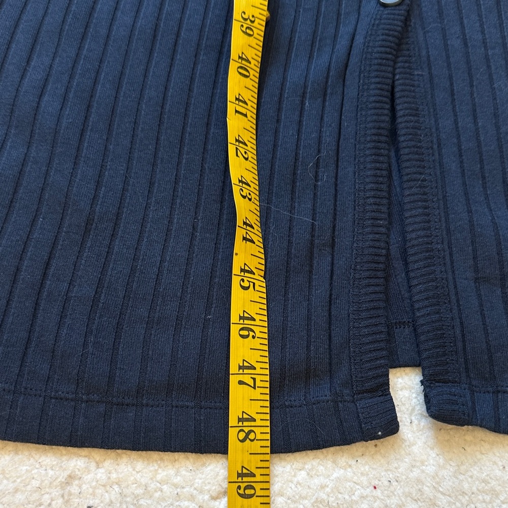 Old Navy women's XL maternity fitted rib-knit navy midi Henley dress cap Sleeves - Picture 6 of 8